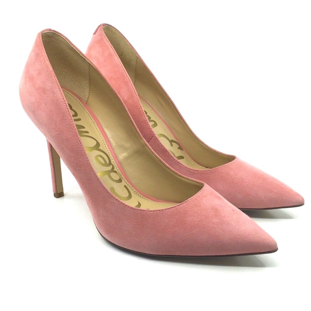 Sam Edelman, Hazel nude pink suede pointed toe heels, 8.5